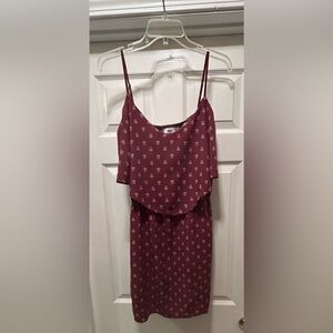 Old Navy Maroon Tiered Ruffled Sundress